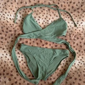 AERIE STRAPPY WRAP BIKINI SET